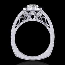 1.55 ctw VS/SI Diamond Solitaire Art Deco Ring 18k White Gold - REF-263H6R