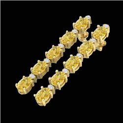 15.47 ctw Citrine & VS/SI Certified Diamond Tennis Earrings 10k Yellow Gold - REF-75K6Y