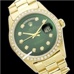 Rolex Men's 18K Yellow President, QuickSet, Diamond Dial & Diamond Bezel