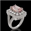 Image 2 : 6.08 ctw Certified Morganite & Diamond Victorian Ring 14K White Gold - REF-226G4W