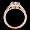 Image 2 : 1.5 ctw Certified Diamond Solitaire Halo Ring 10k Rose Gold - REF-190N9F