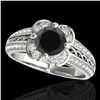 Image 1 : 2.05 ctw Certified VS Black Diamond Solitaire Halo Ring 10k White Gold - REF-76X4A