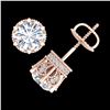 Image 3 : 2.04 ctw VS/SI Diamond Solitaire Art Deco Stud Earrings 18k Rose Gold - REF-361G8W