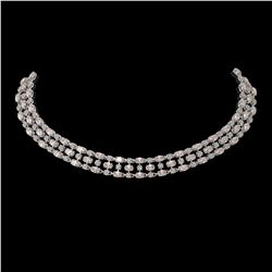 44.45 ctw Morganite & Diamond Necklace 10K White Gold - REF-709A3N