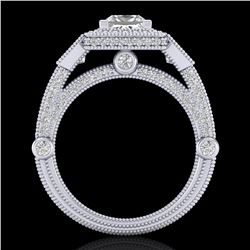 3 ctw Princess VS/SI Diamond Art Deco 3 Stone Ring 18k White Gold - REF-563H6R