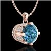 Image 3 : 1.5 ctw Fancy Intense Blue Diamond Art Deco Necklace 18k Rose Gold - REF-172A8N