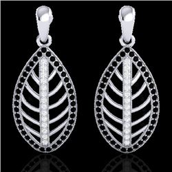 2 ctw Micro Pave Black & VS/SI Diamond Designer Earrings 18k White Gold - REF-170M9G