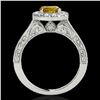 Image 2 : 1.7 ctw Certified SI/I Fancy Intense Yellow Diamond Ring 10k White Gold - REF-204G5W