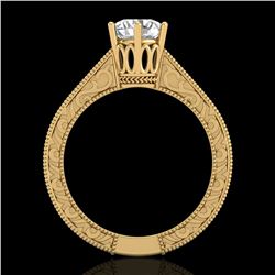 1 ctw VS/SI Diamond Solitaire Art Deco Ring 18k Yellow Gold - REF-330R2K