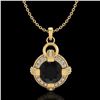 Image 1 : 1.57 ctw Fancy Black Diamond Micro Pave Stud Necklace 18k Yellow Gold - REF-118Y2X