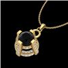 Image 2 : 1.57 ctw Fancy Black Diamond Micro Pave Stud Necklace 18k Yellow Gold - REF-118Y2X