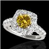 Image 1 : 2.5 ctw Certified SI/I Fancy Intense Yellow Diamond Ring 10k White Gold - REF-245F5M