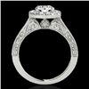 Image 2 : 2.22 ctw Certified Diamond Solitaire Halo Ring 10k White Gold - REF-368F2M