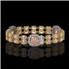 Image 2 : 18.59 ctw Morganite & Diamond Bracelet 14K Yellow Gold - REF-331A8N