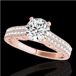1.41 ctw Certified Diamond Solitaire Antique Ring 10k Rose Gold - REF-197N8F