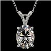 Image 1 : 1.25 ctw Certified VS/SI Quality Oval Diamond Necklace 10k White Gold - REF-325H2R