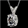 Image 2 : 1.25 ctw Certified VS/SI Quality Oval Diamond Necklace 10k White Gold - REF-325H2R