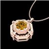 Image 2 : 0.75 ctw Intense Fancy Yellow Diamond Art Deco Necklace 18k Rose Gold - REF-153W6H