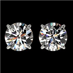 2.03 ctw Certified Quality Diamond Stud Earrings 10k White Gold - REF-256X3A
