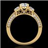 Image 1 : 2.07 ctw VS/SI Diamond Solitaire Art Deco 3 Stone Ring 18k Yellow Gold - REF-270M2G