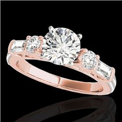 2.5 ctw Certified Diamond Pave Solitaire Ring 10k Rose Gold - REF-381R8K