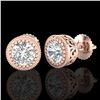 Image 2 : 1.09 ctw VS/SI Diamond Solitaire Art Deco Stud Earrings 18k Rose Gold - REF-202N8F
