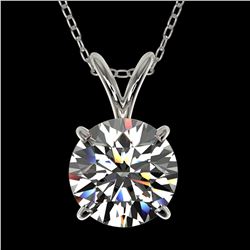 1.55 ctw Certified Quality Diamond Necklace 10k White Gold - REF-224F8M