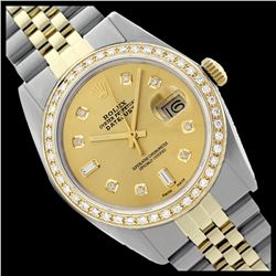Rolex Ladies Two Tone 14K Gold/SS, Diamond Dial & Diamond Bezel, Sapphire Crystal