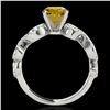 Image 2 : 1.4 ctw Certified SI/I Fancy Intense Yellow Diamond Ring 10k White Gold - REF-190N9F