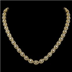 17.28 ctw Pear Cut Diamond Micro Pave Necklace 18K Yellow Gold - REF-1497H3R