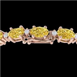 19.7 ctw Citrine & VS/SI Diamond Eternity Bracelet 10k Rose Gold - REF-98R2K