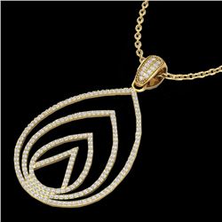 1.25 ctw Micro Pave VS/SI Diamond Designer Necklace 18k Yellow Gold - REF-119N8F