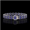 Image 1 : 19.07 ctw Sapphire & Diamond Bracelet 14K White Gold - REF-236M4G