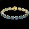 Image 2 : 79 ctw London Blue Topaz & Micro Diamond Bracelet 14k Yellow Gold - REF-272A2N
