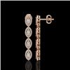 Image 2 : 3.84 ctw Marquise Cut Diamond Micro Pave Earrings 18K Rose Gold - REF-334M6G