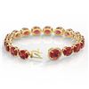 Image 3 : 65 ctw Pink Tourmaline & Micro VS/SI Diamond Bracelet 14k Yellow Gold - REF-981A8N