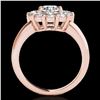 Image 2 : 2.85 ctw Certified Diamond Solitaire Halo Ring 10k Rose Gold - REF-395R5K