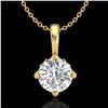 Image 1 : 0.82 ctw VS/SI Diamond Solitaire Art Deco Necklace 18k Yellow Gold - REF-180M2G