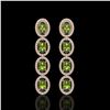 Image 1 : 5.88 ctw Tourmaline & Diamond Micro Pave Halo Earrings 10k Rose Gold - REF-143Y6X