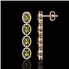 Image 2 : 5.88 ctw Tourmaline & Diamond Micro Pave Halo Earrings 10k Rose Gold - REF-143Y6X