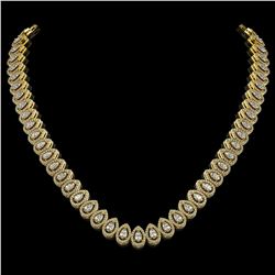 24.19 ctw Pear Cut Diamond Micro Pave Necklace 18K Yellow Gold - REF-2092R6K