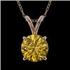 Image 1 : 1.03 ctw Certified Intense Yellow Diamond Necklace 10k Rose Gold - REF-165R8K