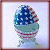 Image 1 : PATRIOTIC USA FLAG EGG BOX SWAROVSKI CRYSTAL GOLD