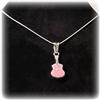 Image 1 : 16 PINK GUITAR SOLID STERLING SILVER PENDANT NECK