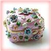 Image 1 : PINK FLOWER  GOLD SWAROVSKI CRYSTAL BOX