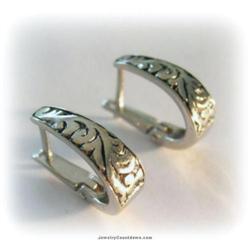 SOLID 14K WHITE GOLD HUGGIES HOOPS EARRINGS