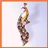 Image 1 : PEACOCK PIN BROOCH 24K GOLD & SWAROVSKI CRYSTALS