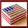 Image 1 : AMERICAN FLAG BOX SWAROVSKI CRYSTAL 24K GOLD USA