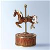 Image 1 : 24K GOLD CRYSTAL MUSIC BOX CAROUSEL HORSE JEWELRY
