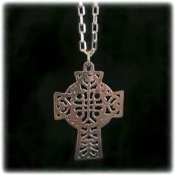 BIG! SOLID STERLING SILVER CELTIC CROSS NECKLACE